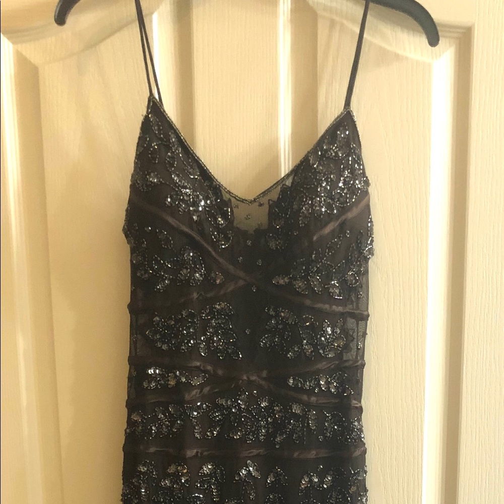 Full length brown beaded gown. Worn once.